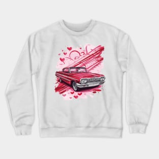 Valentine's Day Red Chevy Impala Art desigm Crewneck Sweatshirt